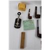 Image 2 : (8) Vintage Tabacco Pipes, (2) Vintage Wooden Rulers, Misc.