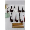 Image 3 : (8) Vintage Tabacco Pipes, (2) Vintage Wooden Rulers, Misc.