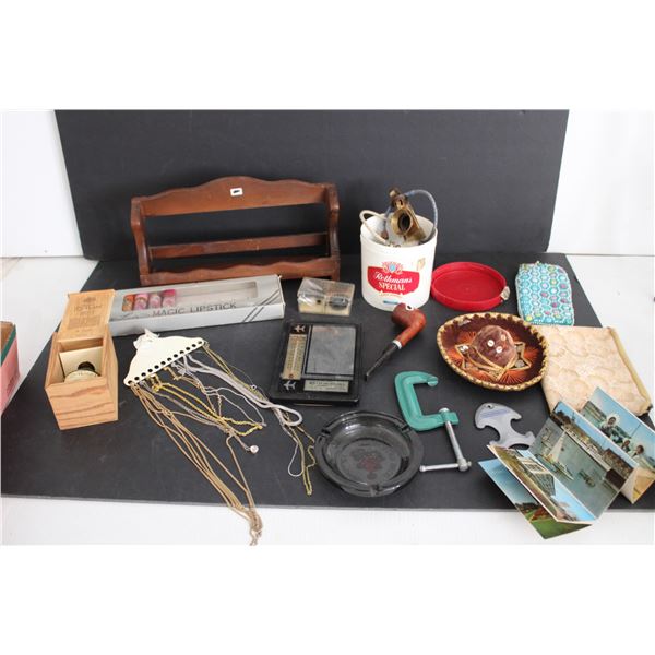 Assorted Vintage/Antique Items (Jewelry, Watches, Willey & Siddall Mirror, Pins & Holders, Schroeder