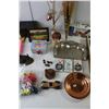 Image 3 : Assorted Vintage/Antique Items (Metal Match Holder, Metal Post Card Holder, Box Postcards, British L