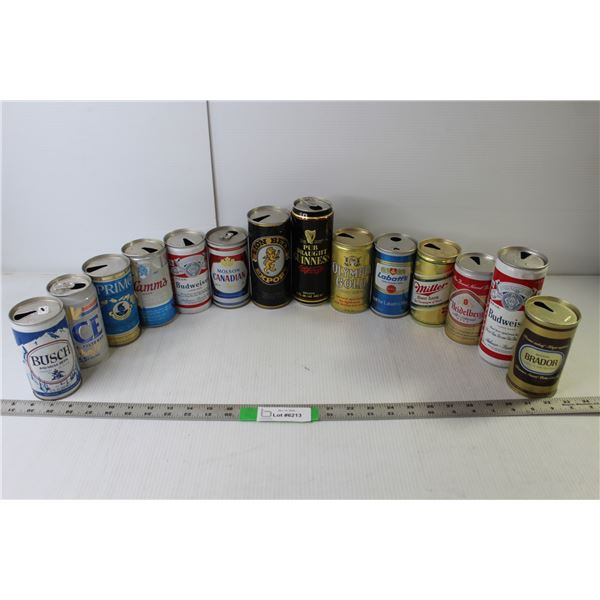 (14) Vintage Tin Cans (Busch, Bud, Molson, Labatt's)