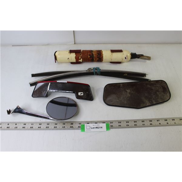 Vintage Fyrfoe Fire Extinguisher, Vintage Car Mirrors & Wiper Blades