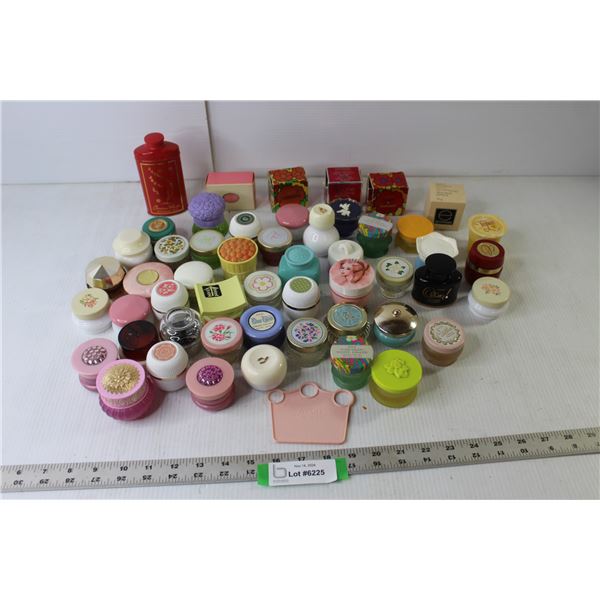 (52) Empty Vintage Avon Amenities Containers (Perfumes, Creams, Talc), Avon Ring Sizer
