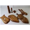 Image 2 : (3) Vintage Wood Platters, Vintage Wood Spoon Holders, Wood "Rings & Things" Teapot Jewelry Holder, 
