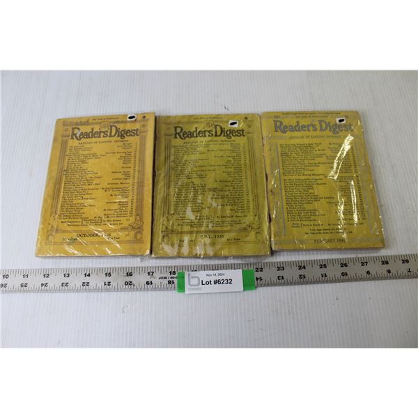 (3) Vintage Reader's Digests (July & October 1935, February 1941)