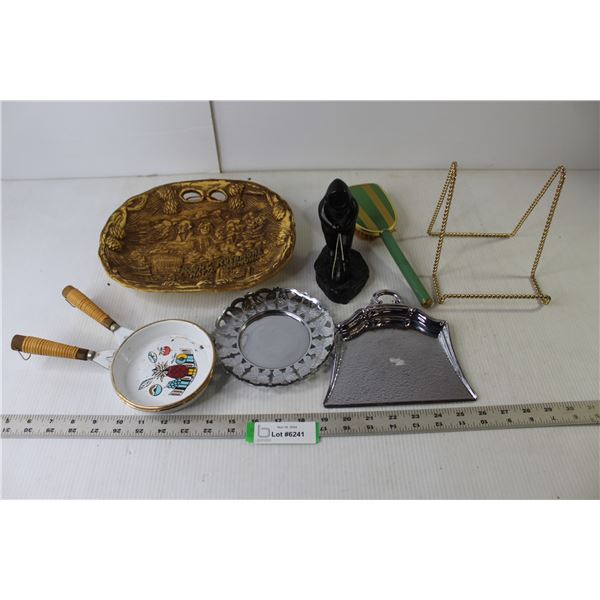 Soapstone Carving, Kitchen Themed Wall Decor, Mount Rushmore Serving Platter, Vintage Hairbrush, Met