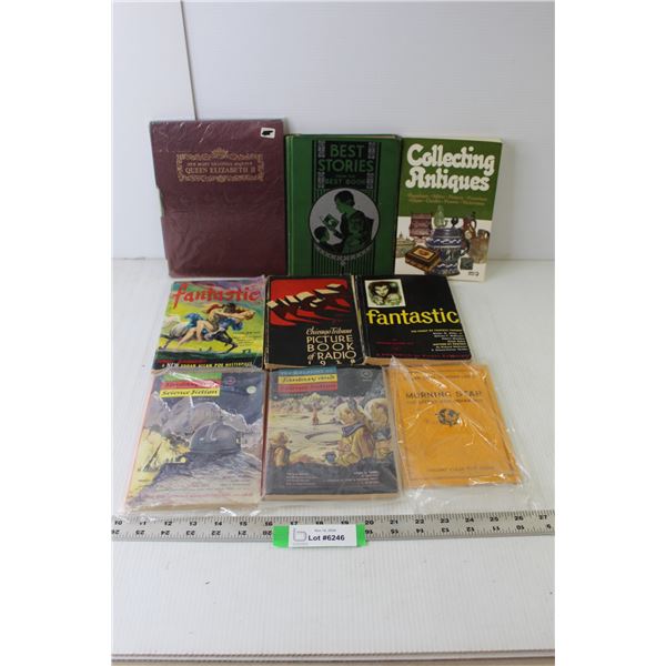 (9) Vintage Books (Fantasy, Antiques, Best Stories, Queen Elizabeth II)