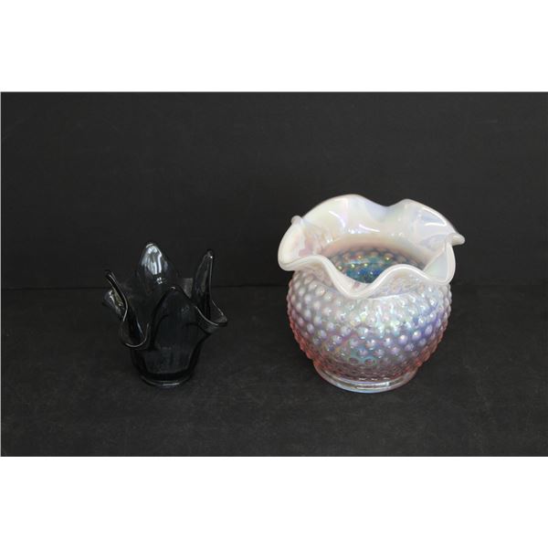 Fenton Glass Vase, Pink-Pearl Glass Vase
