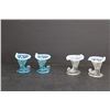 Image 1 : (4) Mini Vases - Blue Glass, White Glass