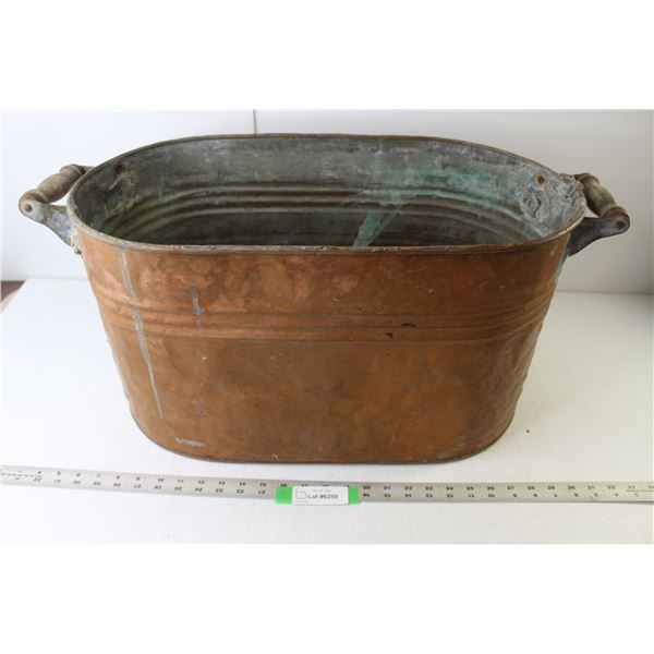 Antique Metal Wash Tub 26" x 11.5" x 12"