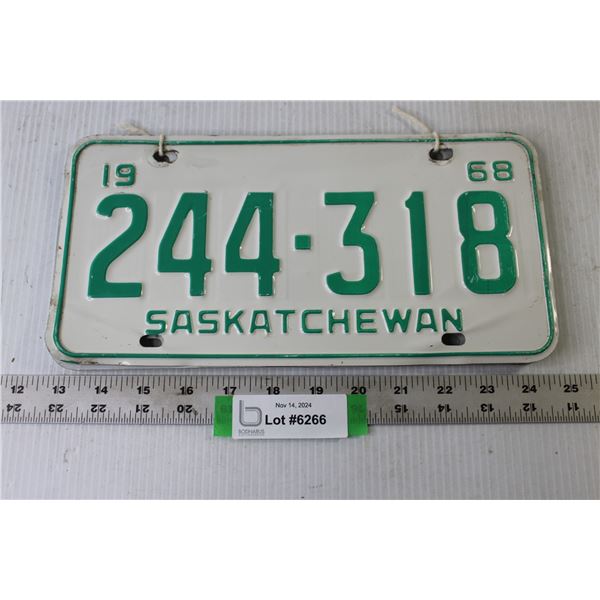 Pair Vintage Saskatchewan License Plates