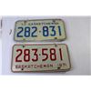 Image 2 : (2) Pair Vintage Saskatchewan License Plates