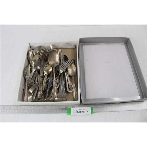 Box Of (53) Various Vintage Cutlery- All As Is
