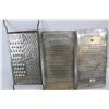 Image 2 : (3) Vintage Cheese Graters, Vintage Clear Glass Pyrex Coffee Pot, Misc.
