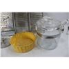 Image 4 : (3) Vintage Cheese Graters, Vintage Clear Glass Pyrex Coffee Pot, Misc.
