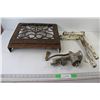 Image 1 : Beef Grinder, Cast Iron Floor/Wall Grate, Cast iron Brackets