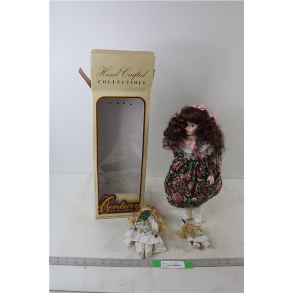 (3) Century Collection Genuine Porcelain Dolls