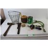 Image 1 : Pipe Wrench, Hammer, (3) Bungee Cords, Gold Ball Basket, Cracked Ginger