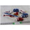 Image 1 : (4) Toy Cars, Toy Trailer, Toy Helicopter