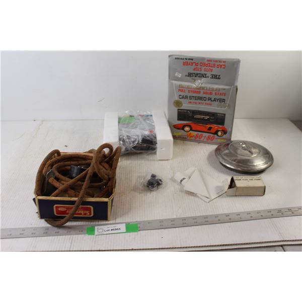 Air Hose, Spark Plugs, Car Stereo - As Is