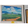Image 2 : FRAMED BLOCK PRINT, "AUGUST AFTERNOON"; SIGNED A. COLEMAN, 1989, 3/15 (38 1/2" X 31 1/2")