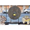 Image 1 : CARVED WOOD BURMESE OX CART WHEEL ON MOUNT (39" X 38 1/2")