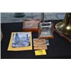 Image 1 : MIXED LOT: HAWAII PHOTOS, KOA CLOCK, ETCHED GLASS BLOCK & WOODEN POST CARDS (9 PCS)