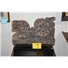 Image 1 : CARVED WOOD FOO LIONS ON STANDS (20" X 17" X 7 1/4") (PAIR)