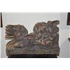 Image 2 : CARVED WOOD FOO LIONS ON STANDS (20" X 17" X 7 1/4") (PAIR)