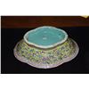 Image 3 : ANTIQUE CHINESE POLYCHROME CANTONWARE BOWL & 4 STONE & GLASS FLOWERS & FRUITS (5 PCS)