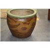 Image 2 : CERAMIC LARGE JAR PLANTER W/DRAGON MOTIF (11 3/4" x 13")