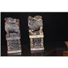 Image 4 : CHINESE CARVED STONE CHOPS (9") (2 PCS)