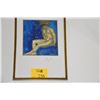 Image 1 : FRAMED WATERCOLOR & INK, GOLDEN MALE FIGURE; SIGNED SCOTTIE FLAMM (14" X 18")