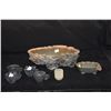 Image 2 : COLLECTION OF CHINESE CARVED STONE CUPS & POTTERY BRUSH WASHER W/FUNGUS RELIEF (9" X 7") (7 PCS)