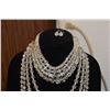Image 2 : VINTAGE FACETED CRYSTAL NECKLACES (6 PCS)
