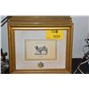 Image 1 : FRAMED PRINTS, THE TIGER, THE CAMEL, THE LION & THE ELEPHANT (4 PCS) (15 3/4" X 13 1/4") (4 PCS)