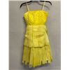 Image 1 : Woven Cocktail Swing Dress, Yellow, Size 4, New with Tag (retail $1500)