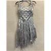 Image 1 : Woven Cocktail Fringe Dress, Silver, Size 4, New with Tag (retail $1100)