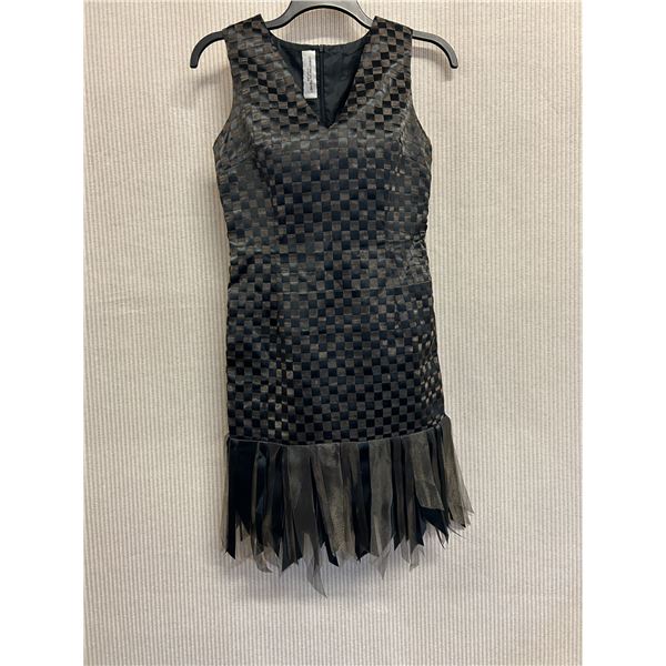 Woven Cocktail Fringe Dress, Black, New - No Tag (Bust Approx. 34" to 36", Waist 32", Hips 36")