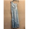 Image 8 : Woven Fringe Mermaid Gown, Lt. Blue, Size 6, New with Tag (retail $1600)(faint stains)