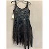 Image 7 : Woven Cocktail Fringe Dress, Black, Size 10, New with Tag (retail $1100)