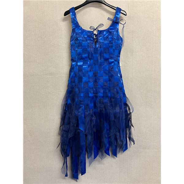 Woven Cocktail Fringe Dress, Blue, Size 8, New with Tag (retail $1100)