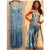 Image 1 : Woven Cocktail Fringe Dress, Light Blue, Size 4, New with Tag (retail $1100)(faint stains)