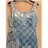 Image 4 : Woven Cocktail Fringe Dress, Light Blue, Size 4, New with Tag (retail $1100)(faint stains)