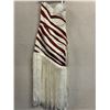 Image 8 : Woven Strapless "Nautilus" Dress (Designed for Mrs. America 2000), White & Burgundy, (faint stains)