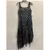 Image 1 : Woven Cocktail Fringe Dress, Black, Size 12, New with Tag (retail $1100)