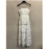Image 1 : Woven Cocktail Long Dress, White, New - No Tag  (faint stains)