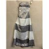 Image 2 : Woven Cocktail Wave Gown, Gray & White, Size 6, New with Tag (Orig. Retail $2250)