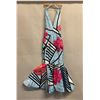 Image 1 : Woven Mermaid Backless Halter Gown w/ Flowers, Size 4/6, Has Tag (Retail $2700), Stains