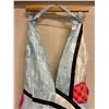 Image 2 : Woven Mermaid Backless Halter Gown w/ Flowers, Size 4/6, Has Tag (Retail $2700), Stains